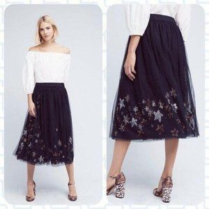 Anthropologie Moulinette Soeurs Sequins Stars and Moon Tulle Ballet Midi Skirt